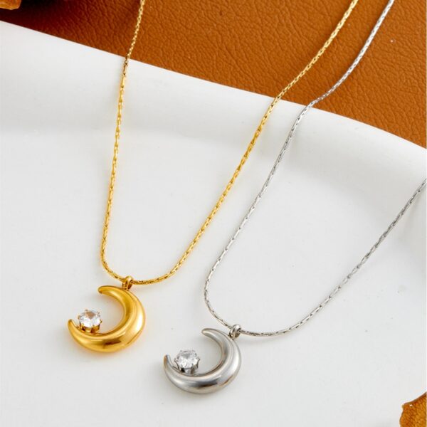 Wholesale moon necklace goddess clavicle chain Titanium Steel Necklace