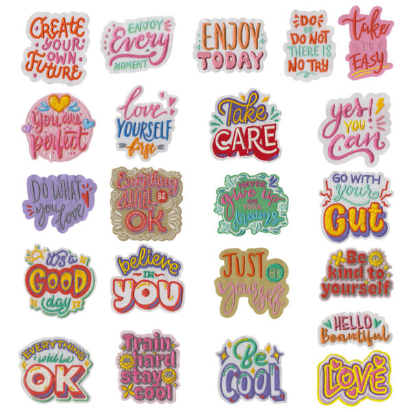 O1CN01G1f0lC1C3UxCC54j3_2893910025-0-cib Wholesale Inspirational quote embroidery DIY Patches