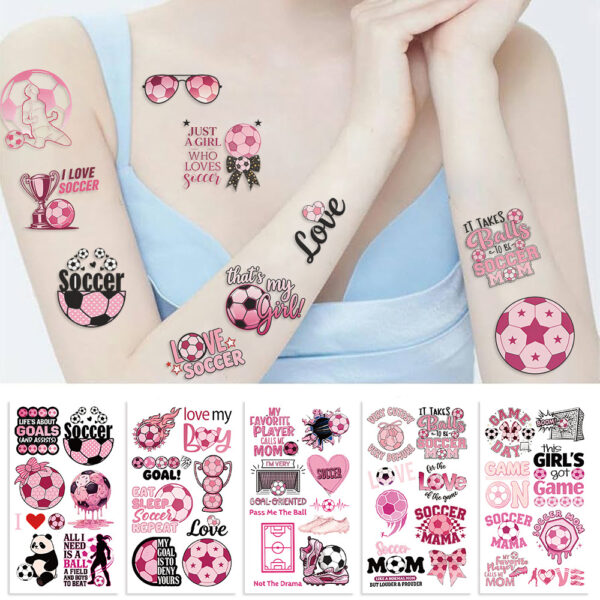 Wholesale 10pcs Children's Cartoon Pink Football World Cup Tattoo Stickers