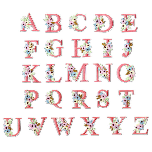 Wholesale Embroidered cartoon badge with English letters DIY Patches