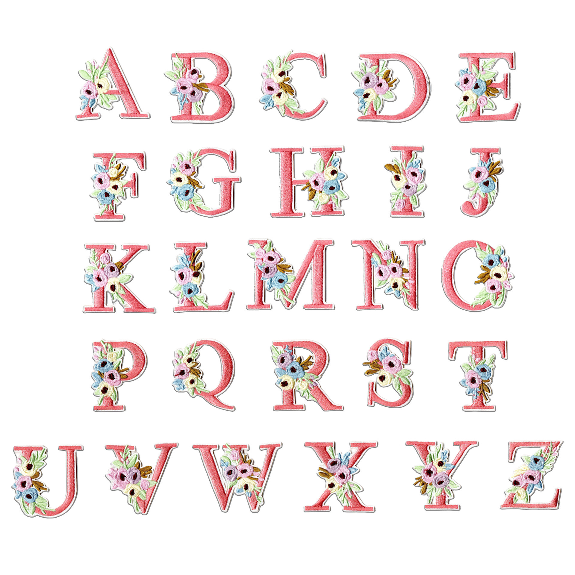 Wholesale Embroidered cartoon badge with English letters DIY Patches
