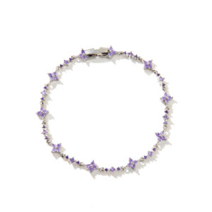 Purple flower bracelet-silver