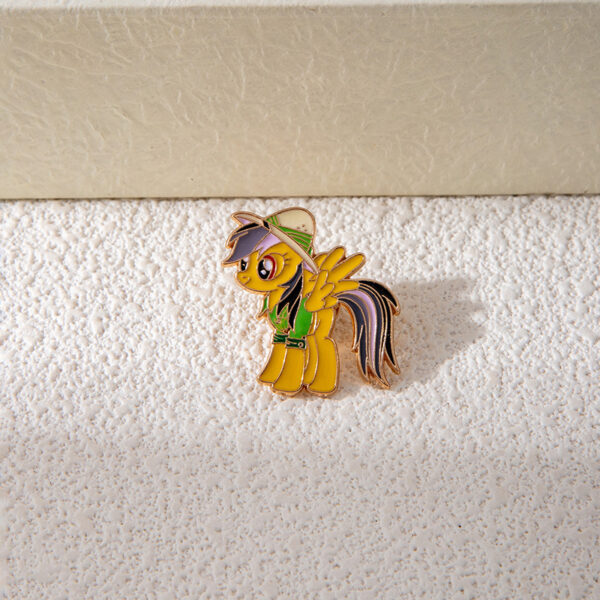 Wholesale Colorful cartoon rainbow cute horse brooch