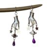 Wholesale Purple Magic Hand Pentagram Pendant Earrings