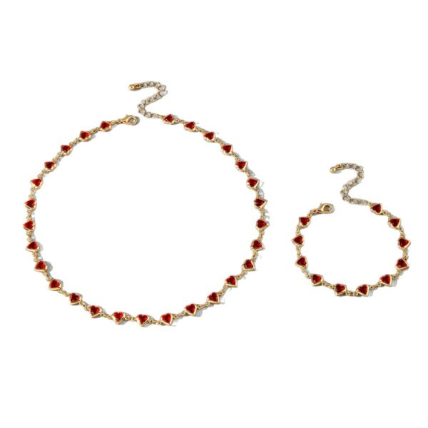 Wholesale Peach Heart Valentine's Day Red Heart Necklace