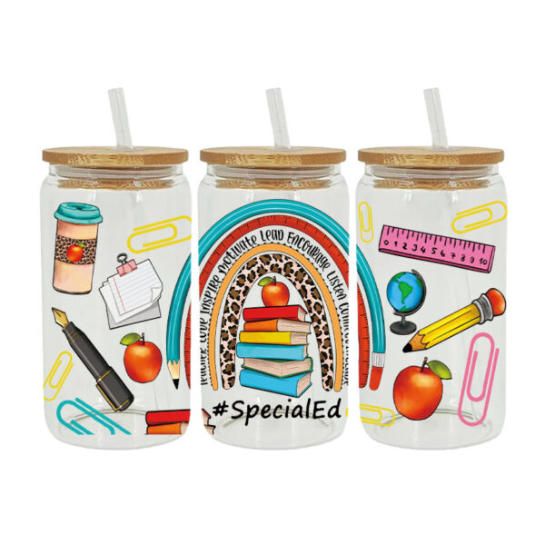 Wholesale Uv Transfer Sticker Glass Cup Crystal Label Crystal Sticker Cross-Border Exclusive for 16oz Glass Cup Special Sticker 23Cmx11Cm