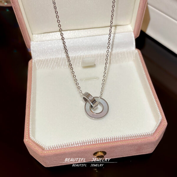 Wholesale Double Ring Titanium Steel Necklace Accessory