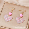 Wholesale Pink Peach Heart Valentine's Day Acrylic Earrings