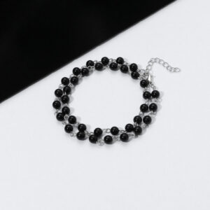 Black bead necklace