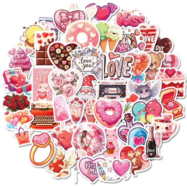 Wholesale 50pcs Sweet Valentine's Day series stickers
