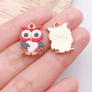 1 red oil dripping love owl 19x13x1mm-1.75g-25221
