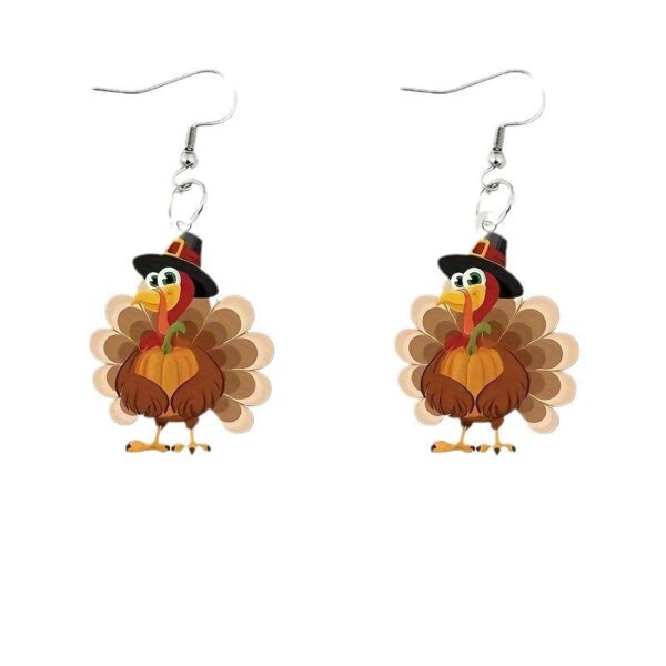 Wholesale Easter turkey hat acrylic earrings