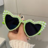 Wholesale Heart shaped Party Love Pearl Sunglasses