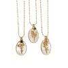 Wholesale December floral oval shell pendant collarbone chain
