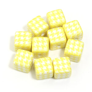 Houndstooth yellow / Size 14mm, aperture 3.9mm