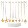 Wholesale Stainless Steel Jewelry Plated with 18K Gold Sun Starfish and Other Pendants Titanium Steel Necklace