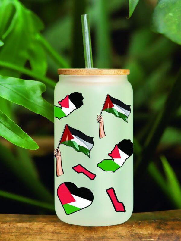 Wholesale UV transfer sticker glass crystal label Crystal sticker cross-border special sticker for 16oz glass cup 23cmX11cm