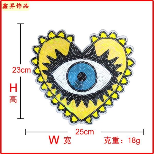 Wholesale Love Eye Mouth Glitter Embroidery DIY Patches
