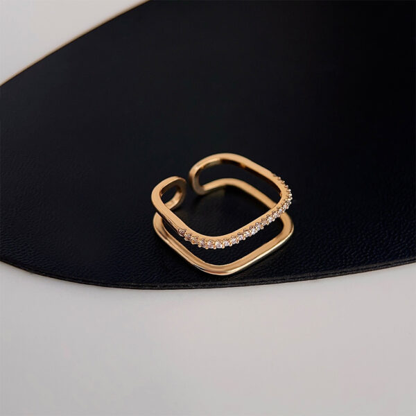 Wholesale Minimalist Geometric Circle Zircon Stackable Ring