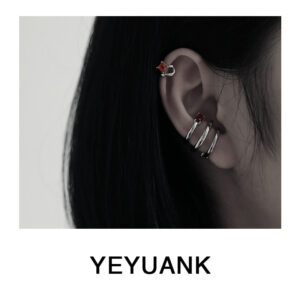 Wholesale Gradient Tourmaline Multi-Layer Earbone Clip Earrings