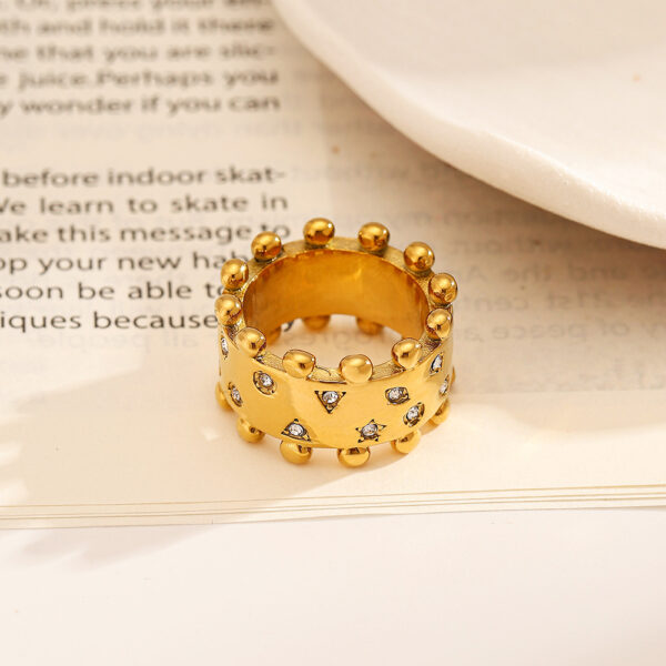 Wholesale Stainless steel ring crown star white zircon