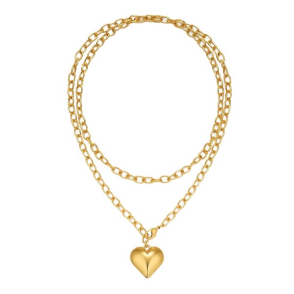 Wholesale Golden electroplated peach heart pendant necklace