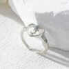 Wholesale Zircon Heart Flower Hand Jewelry Open 12-Month Flower Ring