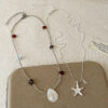 Wholesale Stainless Steel Summer Starfish and Shell Necklace