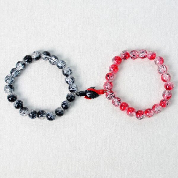 Wholesale 8mm Jade-Like Double-Layer Explosion Glass Straight Hole Round Bead DIY Bracelet