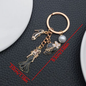 ER906-Drop Black Dress Model Keychain -10.8g