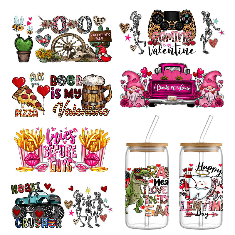 Wholesale Transfer paste crystal label factory direct Valentine's Day color red theme 16oz c paste pen paste