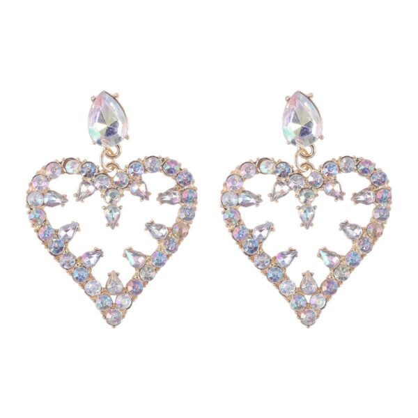 Wholesale Geometric Water Drop Love Petals Leaves Diamond Earrings