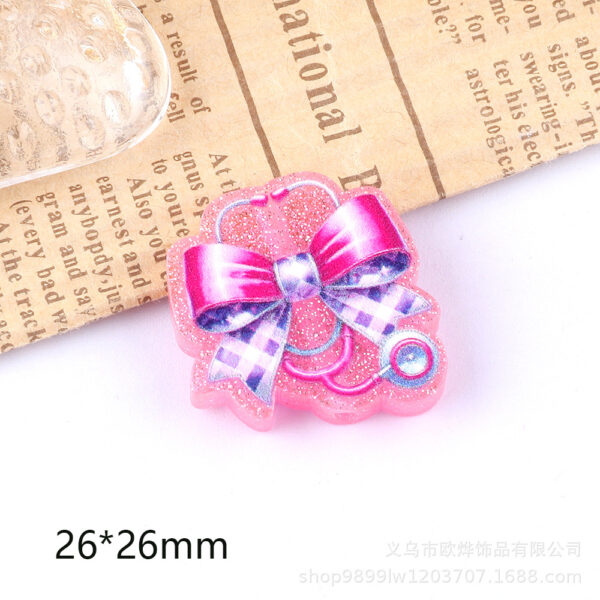 Wholesale 10pcs Straight Hole Medical Bow DIY Acrylic Handmade Beads