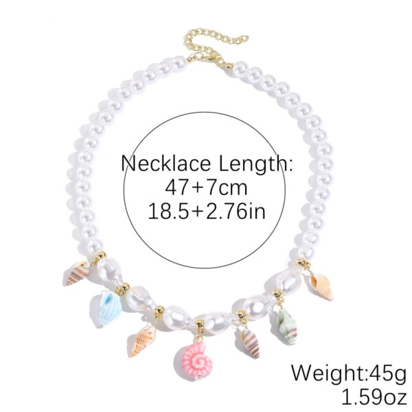 Wholesale Ocean-themed seashell pearl conch bohemian necklace