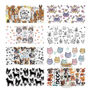 Wholesale UV Transfer Paste Glass Crystal Label Crystal Paste Cross-border Special Paste for 16oz Glass Cup 23cmX11cm