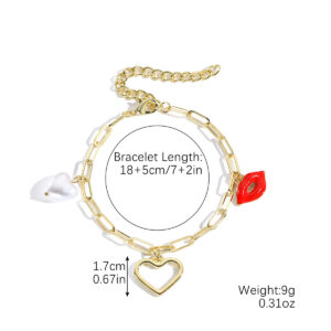 S2411-3 Love Red Lip Bracelet