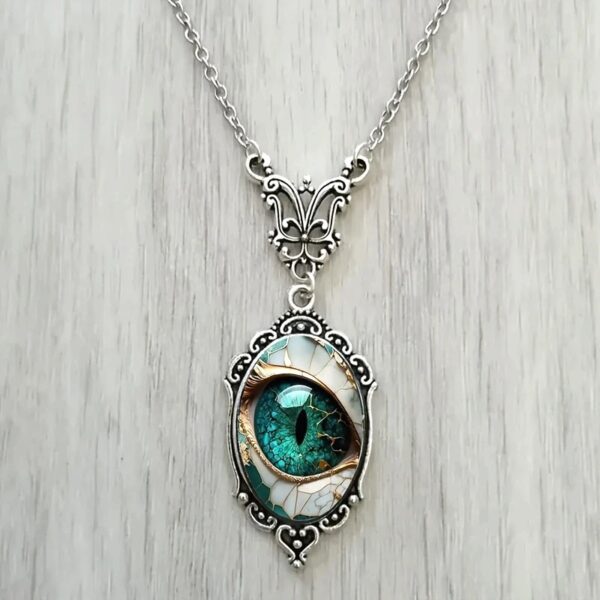 Wholesale Oval portrait flower glass pendant necklace