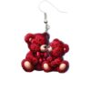 Wholesale Red Rose Bear Acrylic Earrings
