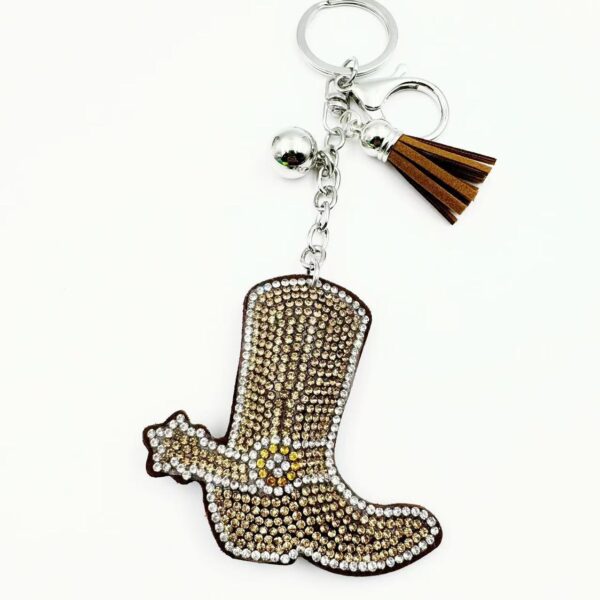 Wholesale Diamond Women's High Heels Keychain Crystal Diamond Boots Keychain Pendant Chain
