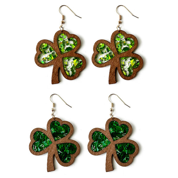 Wholesale St. Patrick's Day Clover Acrylic Earrings
