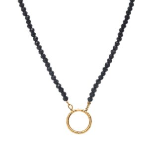 Black bead buckle chain