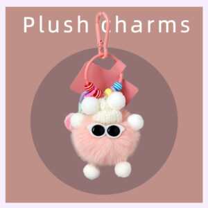 Wholesale Cartoon Cute Pink Plush Elf Keychain