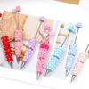 Wholesale Macaron-colored gravel heart beaded pen clay bead pen
