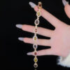 Wholesale Colored oval zircon diamond encrusted bracelet