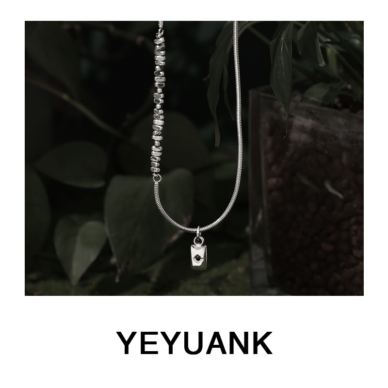 Wholesale Black Zircon Titanium Steel Necklace