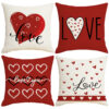 Wholesale Red Heart Print Pillowcase Valentine's Day Set Pillowcase