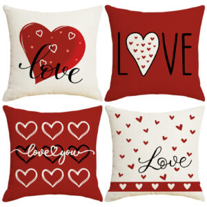 Wholesale Red Heart Print Pillowcase Valentine's Day Set Pillowcase