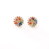 Wholesale Colorful Firework Stud Earrings Small Daisy Zircon Necklace and Earrings