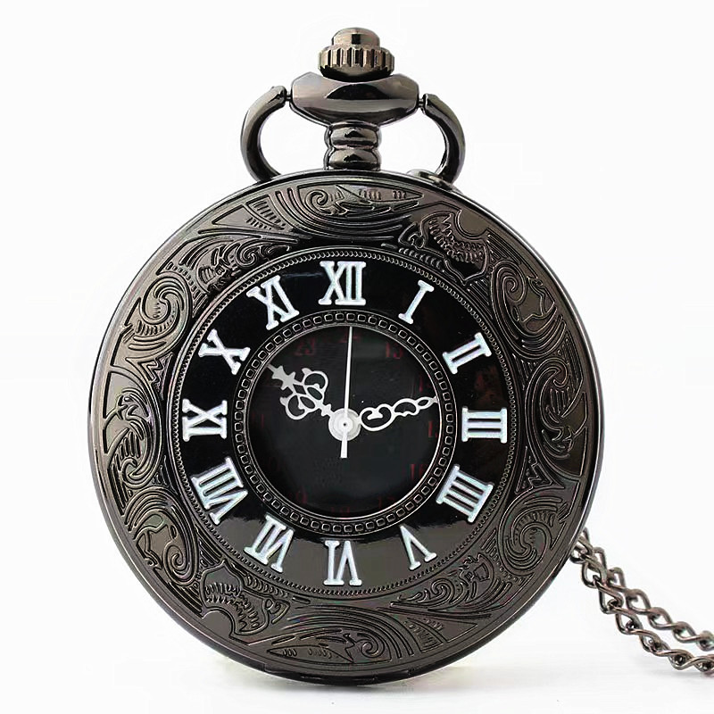 Wholesale Roman numeral black retro cket watch