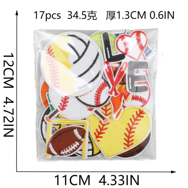 Wholesale Heat Transfer Embroider Tennis Patch Football Rugby Cloth DIY Patches